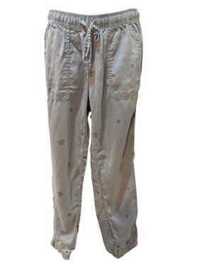 C & C California Lyocell gray star print jogger pants, size S.